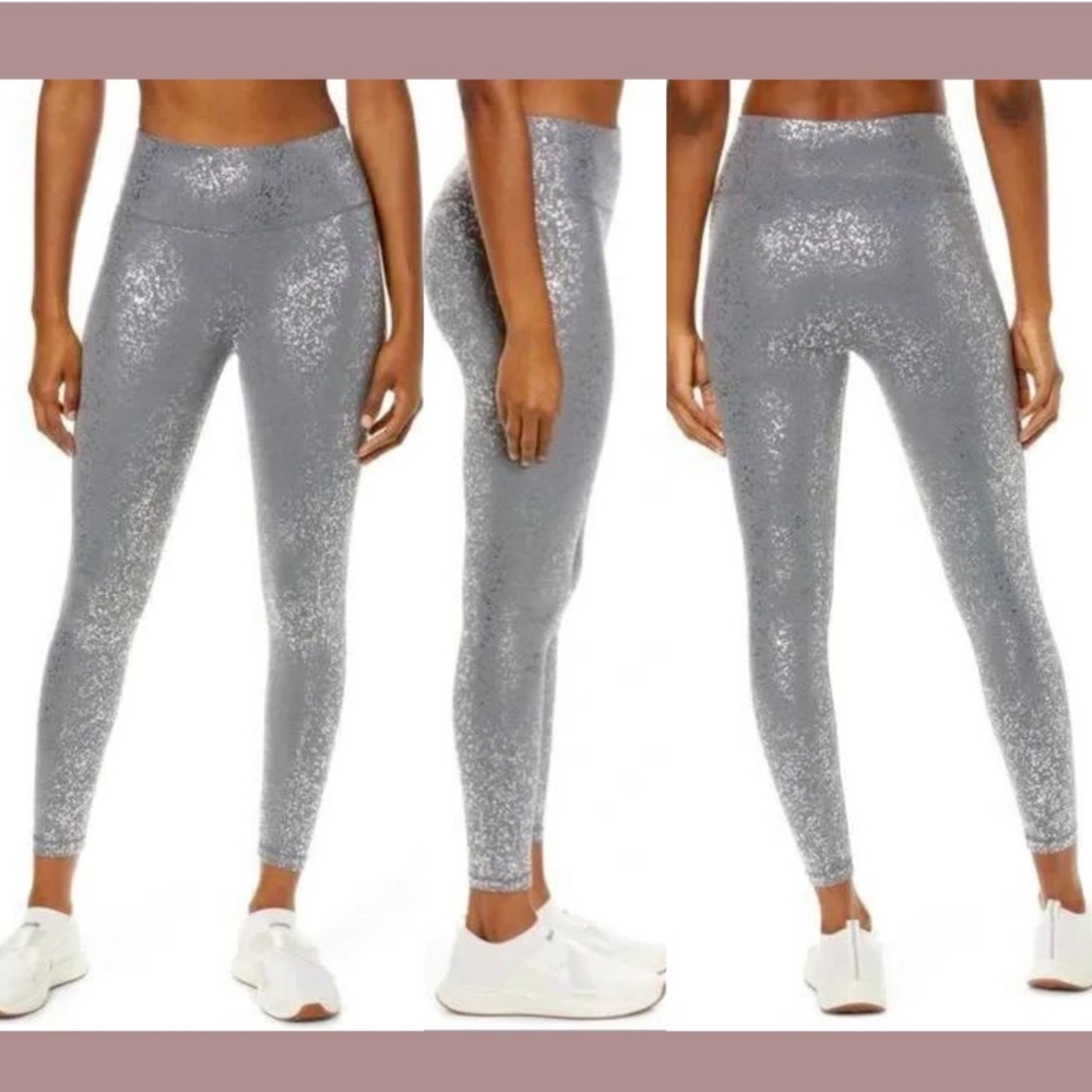 NWT Sweaty Betty [ Large ] Goddess 7/8 Workout Leggings‎ in Grey Foil